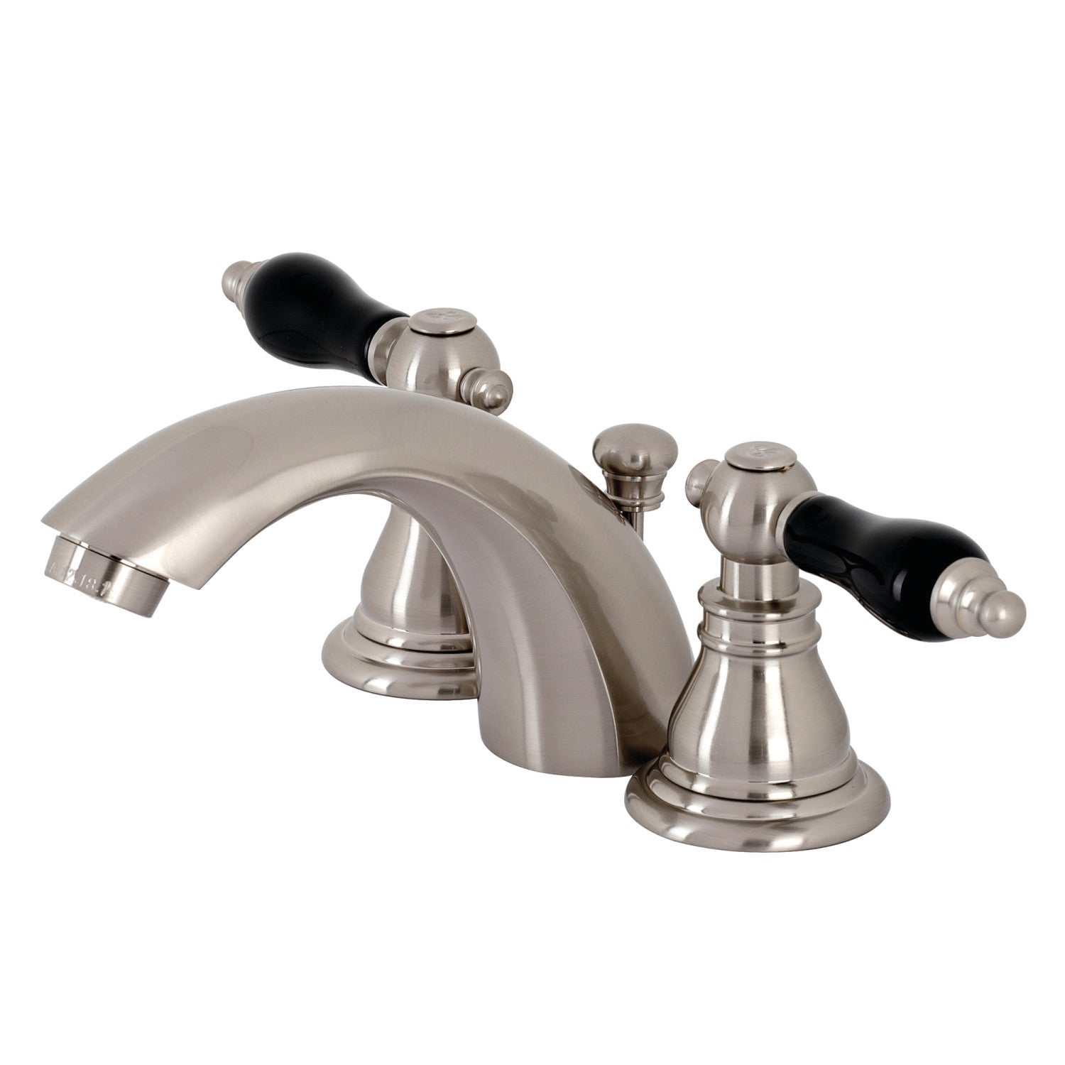 Kingston Heirloom KB958AKL - Duchess Two-Handle 3-Hole Deck Mount Mini-Widespread Bathroom Faucet with Pop-Up Drain, Brushed Nickel — image 1